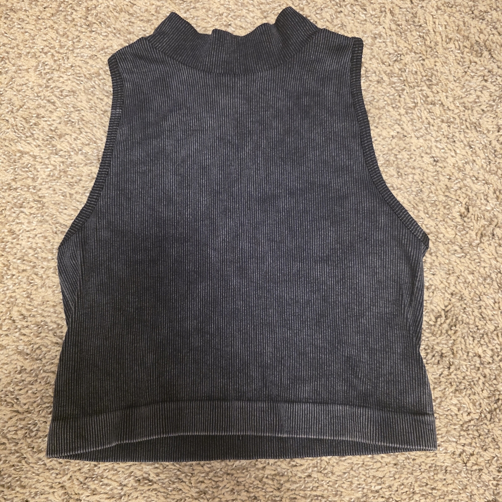 Aura Charcoal Sleeveless Crop Top